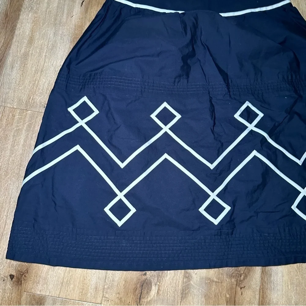 Loft Abstract Zig Zag Navy A-Line Skirt Size 6 - Picture 7 of 10